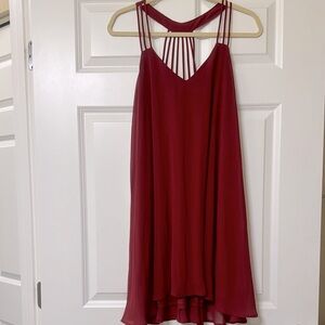 Elegant Burgundy Strappy Dress